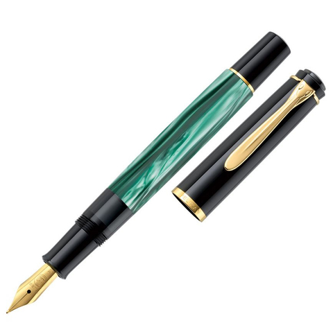 Ручка перьевая Pelikan Elegance Classic M200 Green Marbled GT, F (994095)