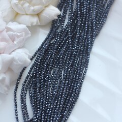 Бусины стеклянные графитовые круглые 2 мм, К207