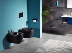 AV1100MatteBlack Унитаз подвесной (с креплениями) черный с сиденьем