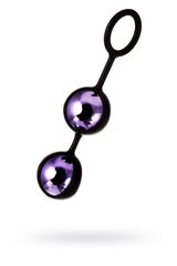 Фиолетово-чёрные вагинальные шарики TOYFA A-toys - 