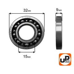 Подшипник шариковый UNITED PARTS 6002 для STIHL 017/018/MS180 (95030030312) 2шт (90-0749)