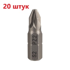 Бита PZ2 х25мм S2 20шт SGS 6325-PZ2-20