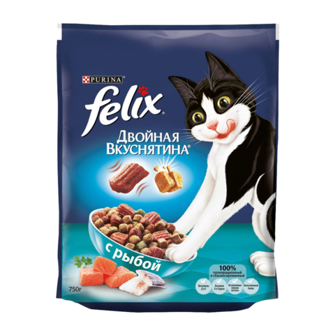 Felix Сухой корм для кошек Двойная вкуснятина с рыбой