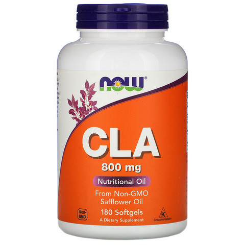 Now Foods, CLA, 800 мг, 180 мягкие капсулы