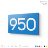 Номер на дверь 950, табличка на дверь для офиса, квартиры, кабинета, аудитории, склада, голубая 120х70 мм, Айдентика Технолоджи