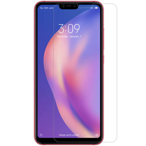 Защитное стекло 2.5D 0,3 мм 9H Premium с отступами от края экрана для Xiaomi Mi 8 Lite (Глянцевое)