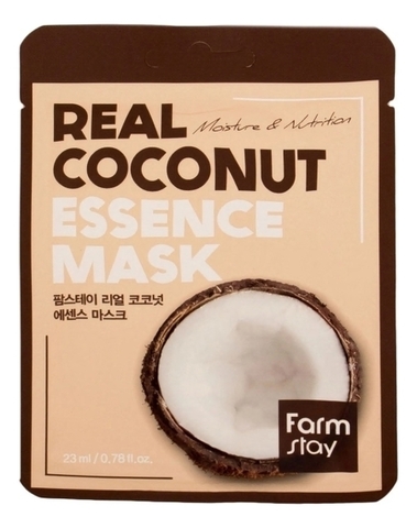 FARMSTAY МАСКА ТКАНЕВАЯ ДЛЯ ЛИЦА С ЭКСТРАКТОМ КОКОСА REAL COCONUT ESSENCE MASK, 23 ML