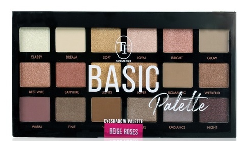 TF Тени для век палетка 18 цветов BASIC PALETTE бежево-розовый CTE42