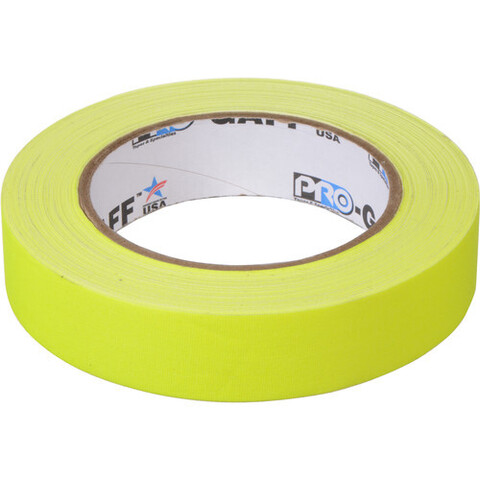 Скотч ProTapes Pro Gaff Adhesive Tape (2,5 см x 22м) флуоресцентный желтый