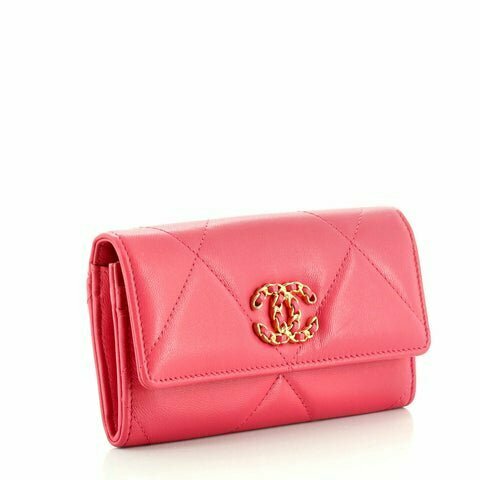 Кошелек Chanel 19 с клапаном лососевый