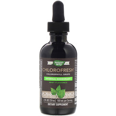Nature's Way, Chlorofresh, капли с хлорофиллом, со вкусом мяты, 59 мл (2 жидких унции)