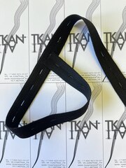 Резинка вязаная перфорированная (95%полиэстер/5%спандекс, Черный, 20)