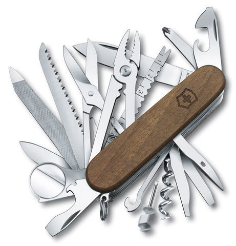 Складной многофункциональный нож Victorinox SwissChamp Wood (1.6791.63) 91 мм., 29 функций, деревянная рукоять - Wenger-Victorinox.Ru