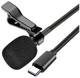 Петличный проводной мини - микрофон с клипсой JBH ML-03 Type-C 150 см (Черный)