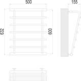 Полотенцесушитель Terminus Каскад П5 600х500