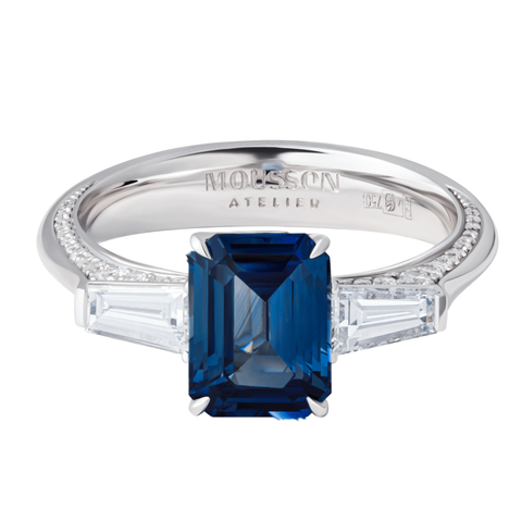 Кольцо с Сапфиром и Бриллиантами, R0020-121/1