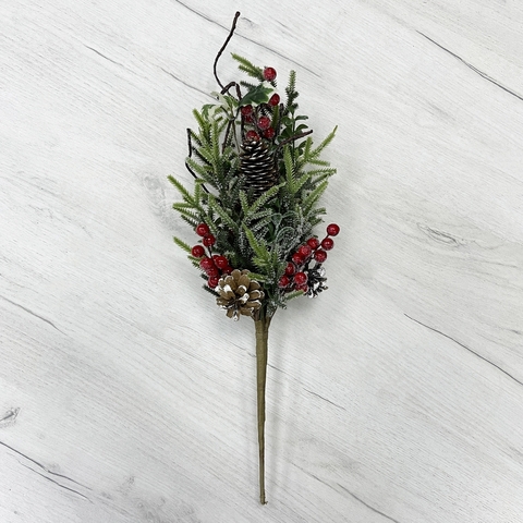 Ветка еловая 48см ChristmasDeLuxe зеленая