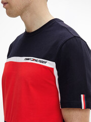 Футболка теннисная Tommy Hilfiger Colorblocked SS Tee - desert sky