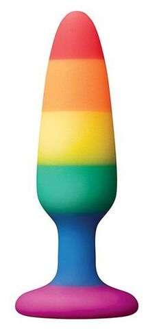 Разноцветная анальная втулка RAINBOW ANAL PLUG SMALL - 11 см. - Dream Toys Colourful love 21742