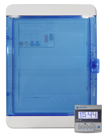 Модуль-шкаф автоматики вентиляции Electrotest MASTERBOX A W-TR24/10А (c выносным пультом управления, для 1 фазных двигателей)