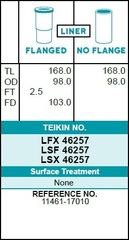 Гильза блока цилиндров TEIKIN LFX46257 (6шт/упак) хонингованная