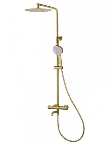 WONZON & WOGHAND STICK WW-88739903-BG Душевая система с термостатом, Брашированное золото