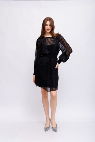 Marc Cain Платье шифоновое с кружевом