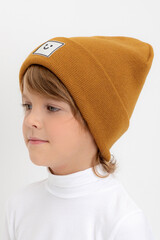 шапка  для мальчика  КВ 20397/ш/горчица