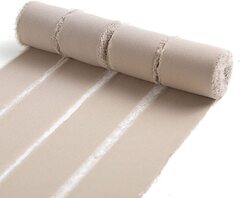 Лента шифон, необработанные края (3,8см*6,4м), Белый песок