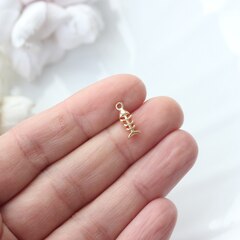 Подвеска Скелет рыбки 13*5 мм, позолота, П252