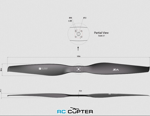 Пропеллер карбоновый VZ 41.5x15.2 T-Motor (пара)
