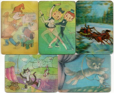 № 44 Набор из 5 стерео Календариков. Мультфильмы СССР 1982, 1987 гг.