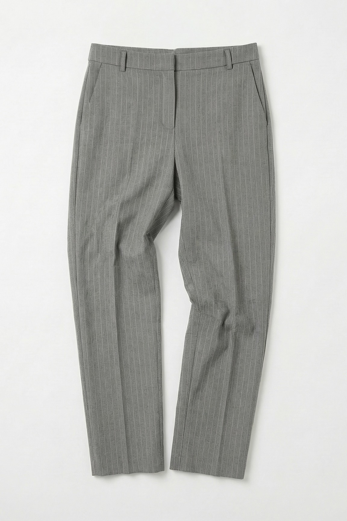 Брюки классические в полоску, серый