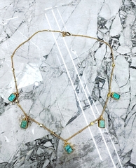 83227 - Колье-чокер с миниподвесками с зелеными альпанитами