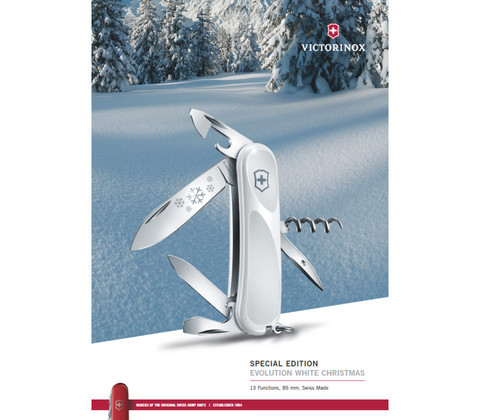 Нож складной Victorinox Evolution White Christmas SE 2016, 85 mm, 13 функций (2.3803.C77)