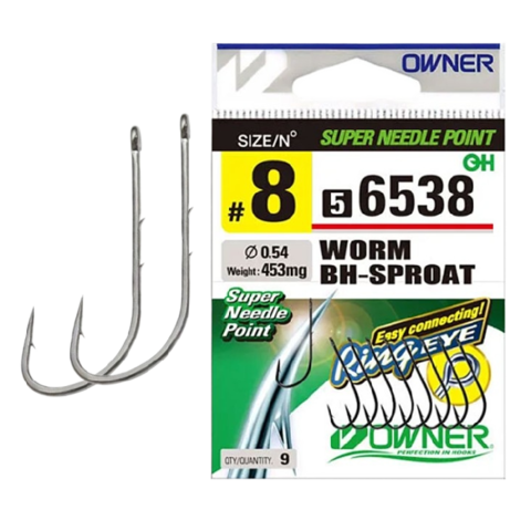 56538 № 12 Крючки OWNER WORM BH-SPROAT / продажа от 5 уп.