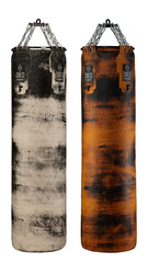 Боксерский мешок DIKO FILIPPOV буйволиная кожа 130см/50см/60кг, бежево-черный