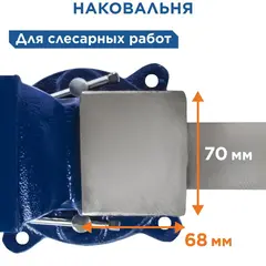 Тиски слесарные поворотные КОБАЛЬТ ширина губок 100 мм, захват 100 мм, 7 кг, наковальня (245-978)