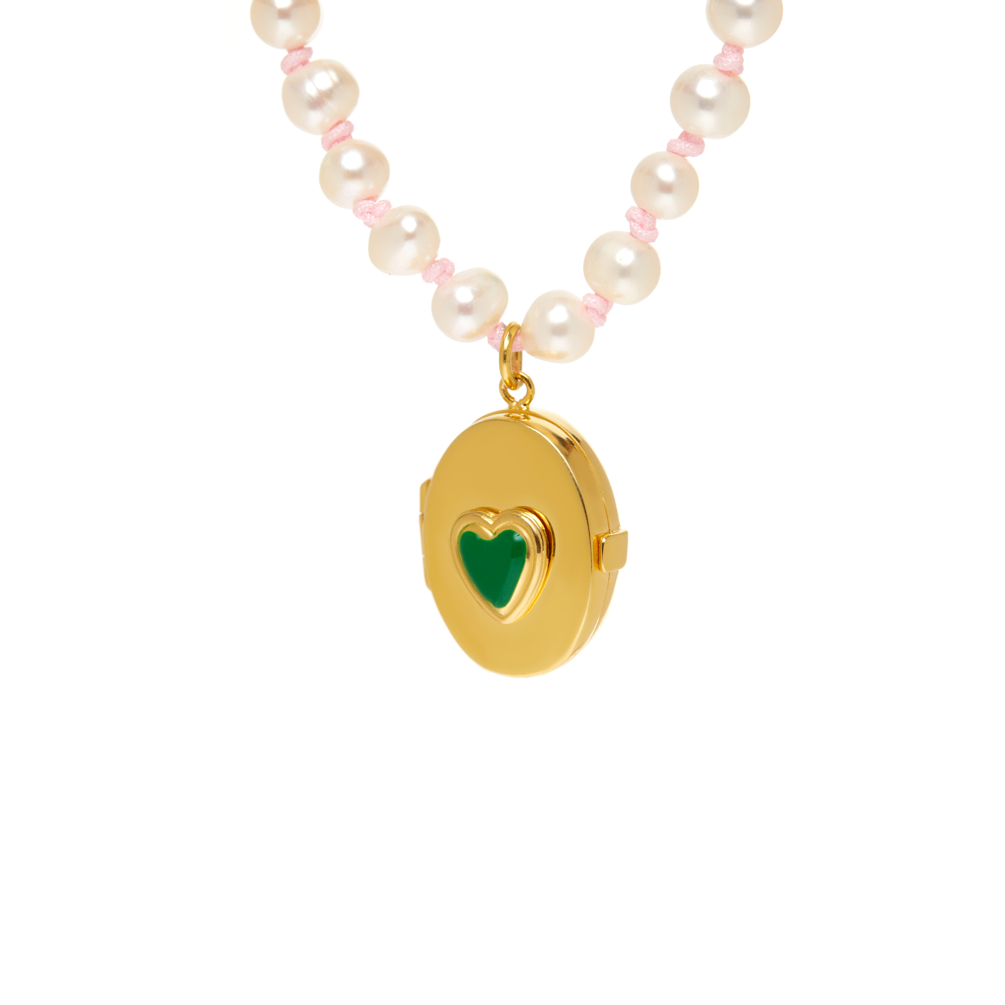 1pc multi color diy jewelry brass hollow photo round heart essential oil diffuser necklace locket pendants WILHELMINA GARCIA Колье Heart Locket Knitted Necklace – Green