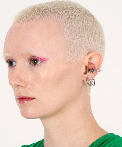 Моносерьга BABY PETUNIA TRIPLE HOOP SLV