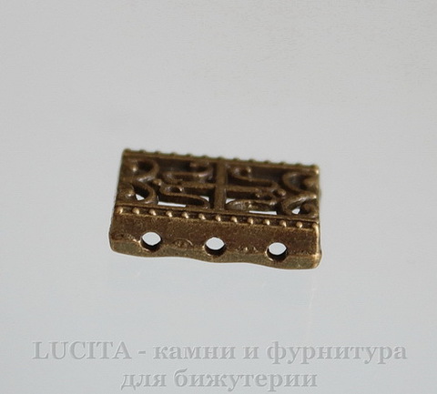 Разделитель на 3 нити (цвет - античная бронза) 17х12х4 мм