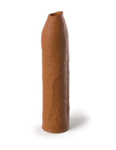 Кофейная насадка-удлинитель Uncut Silicone Penis Enhancer - 17,8 см.