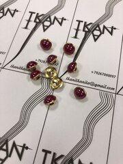 Пуговица металлическая со сквозным проколом (пластик/металл, Темная фуксия/золотой металлический ободок, 11)