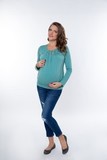 Блузка для беременных 01822 зеленый