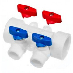 Коллектор PP-R Дн 32х20 на 3 выхода с кранами RTP (РосТурПласт) 28201