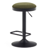 Барный табурет Zaib, 58-80 см, темно-зеленый шенилл, черная ножка
