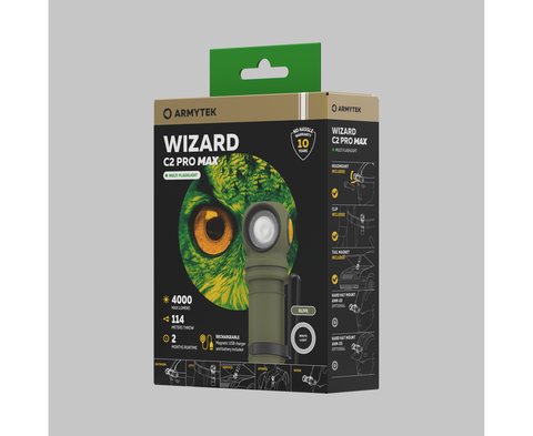 Мультифонарь Armytek Wizard C2 Pro Max Magnet USB - олива