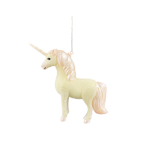 Елочная игрушка 11.5см ChristmasDeLuxe Единорог кремово-розовый