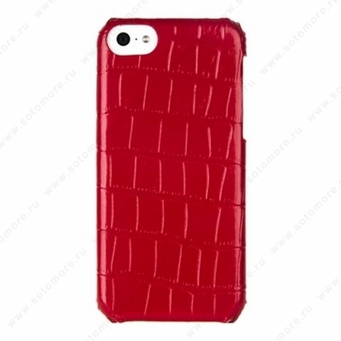 Накладка Melkco кожаная для iPhone 5C Leather Snap Cover (Crocodile Print Pattern - Red)