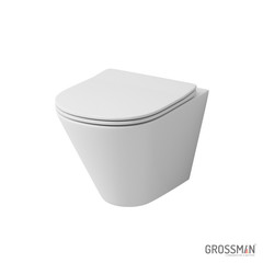 Унитаз подвесной Grossman GR-4477S (безободковый, с тонким сиденьем)